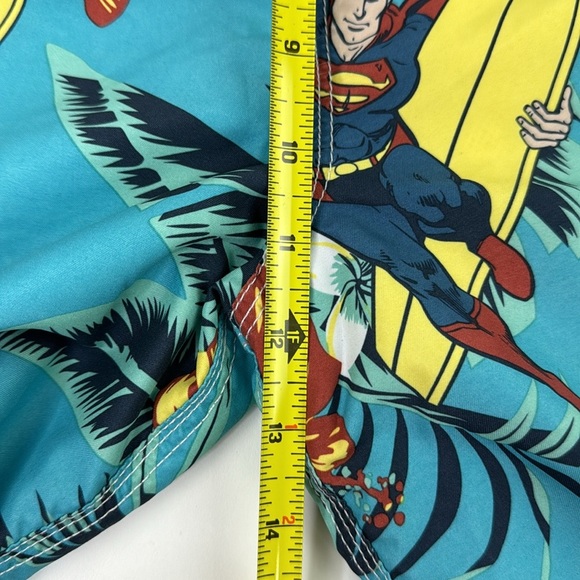DC Comics Men's/Unisex Superman Surfing Tropical Blue Board Shorts - Picture 7 of 11